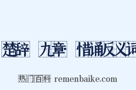 楚辞·九章·惜诵反义词是什么意思的图片